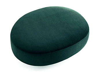Upholstered Round Fabric Pouf Audrey Gallotti&Radice factory Gallotti & Radice from Italy