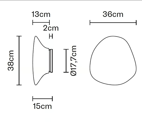 Halogen Glass Ceiling Lamp Fabbian Lumi Mycena factory Fabbian from Italy. Foto №3
