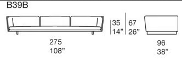 Three-Seater Sofa Fabric Sabi PAOLA LENTI B39B factory PAOLA LENTI from Italy. Foto №12