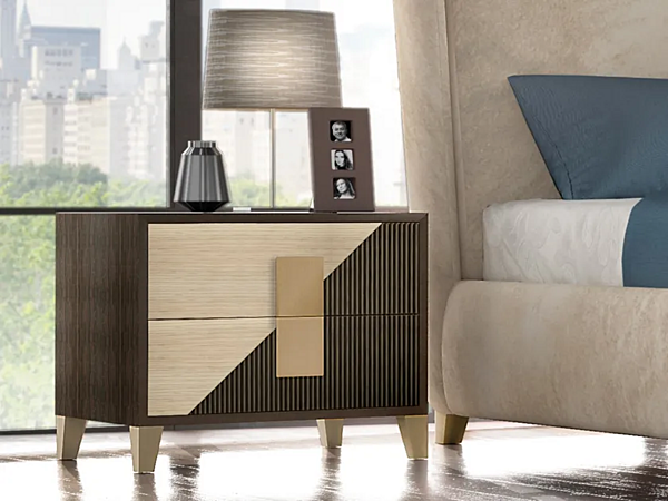 Rectangular bedside table with drawers CASA +39 New Harmony H0010, H0012 factory CASA +39 from Italy. Foto №1