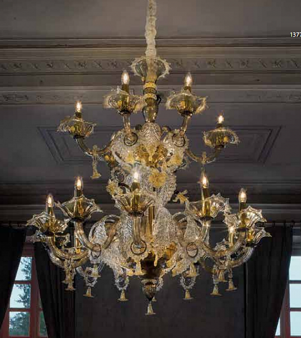 Chandelier SYLCOM 1377/12+6 factory SYLCOM from Italy. Foto №1