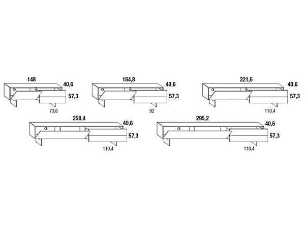 Glass TV Cabinet Materia 1052 LAGO factory LAGO from Italy. Foto №5