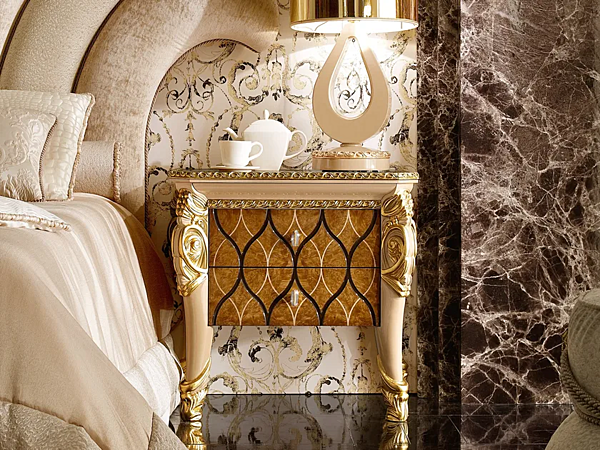 Rectangular bedside table with drawers A.R. Arredamenti Harmony 386 factory A.R.ARREDAMENTI SRL from Italy. Foto №2