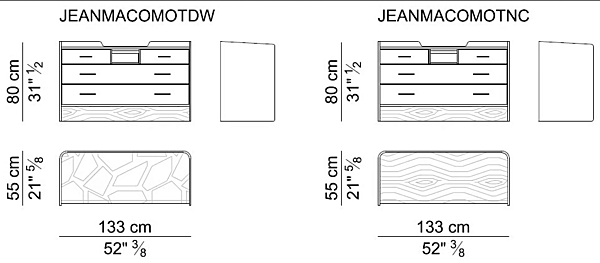 Wooden chest of drawers with marble top I 4 Mariani Jean Marie factory i 4 Mariani from Italy. Foto №8