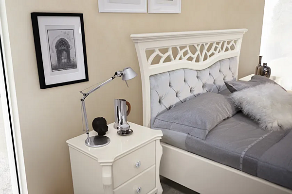 Double bed with tufted headboard MARZORATI Montecarlo factory MARZORATI from Italy. Foto №5