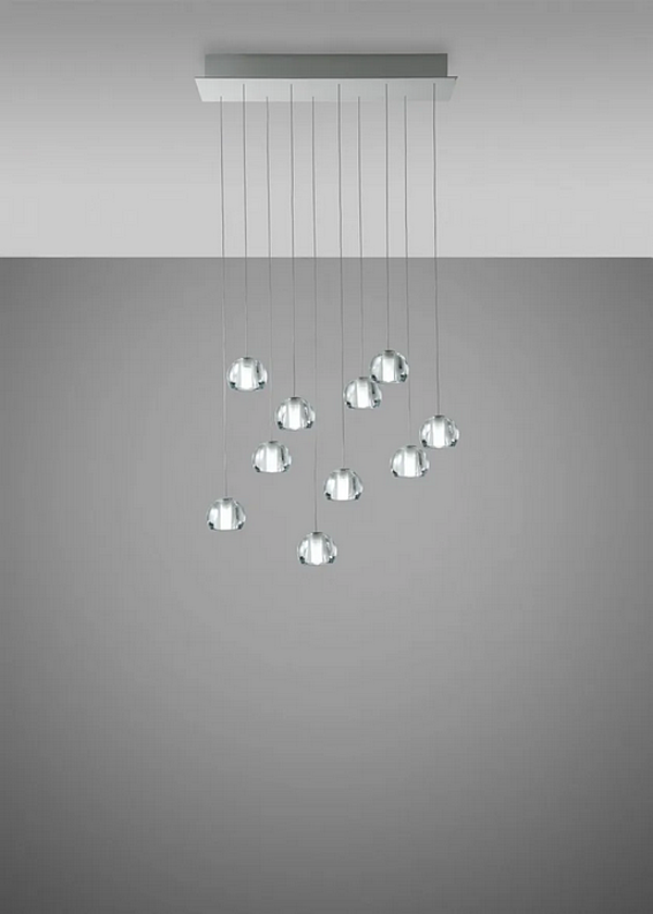Crystal Pendant Lamp Multispot Beluga Fabbian factory Fabbian from Italy. Foto №3
