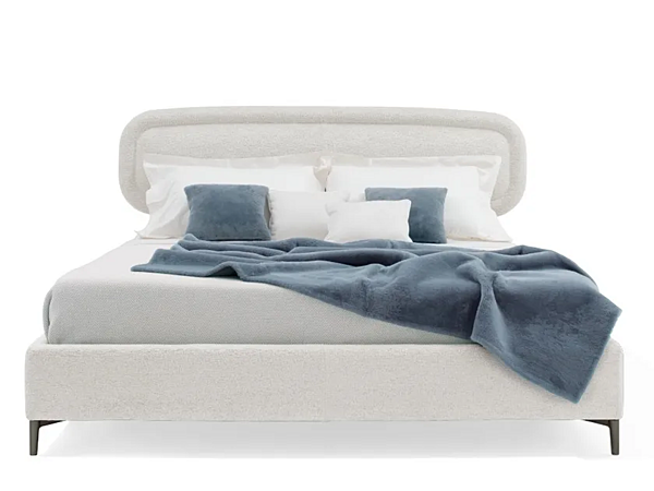 Double bed with upholstered headboard GIORGETTI VIBE factory GIORGETTI from Italy. Foto №1