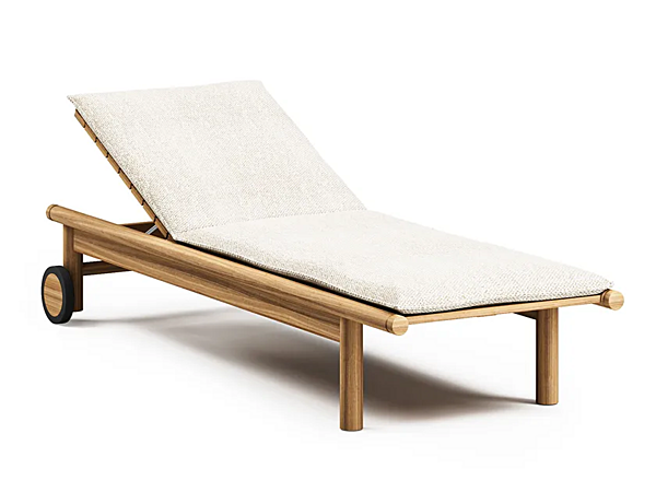 Teak Recliner Sun Lounger with Castors Atmosphera Apache factory ATMOSPHERA from Italy. Foto №1