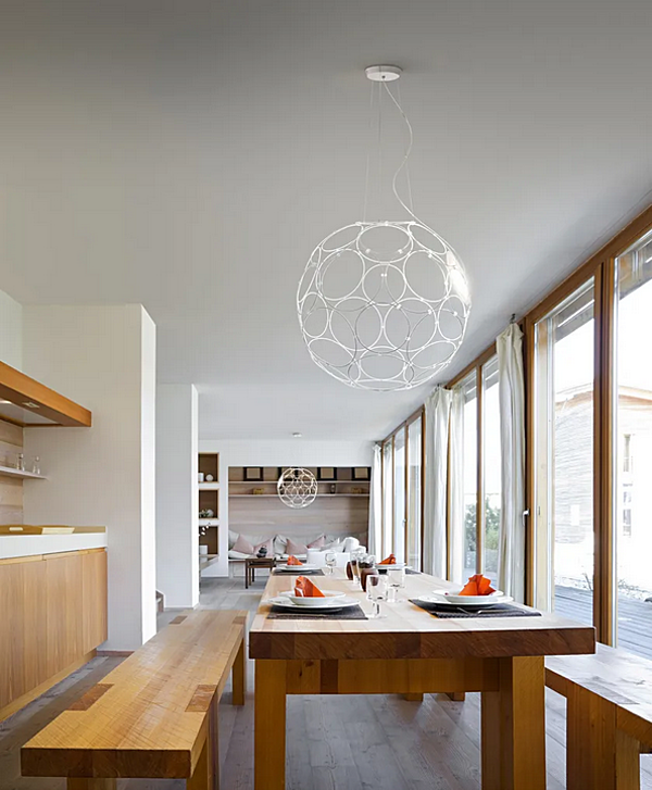LED pendant lamp in steel from Fabbian Giro collection factory Fabbian from Italy. Foto №10