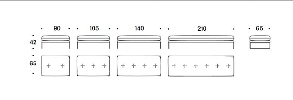 Upholstered fabric footstool Saba New York Suite factory SABA from Italy. Foto №9