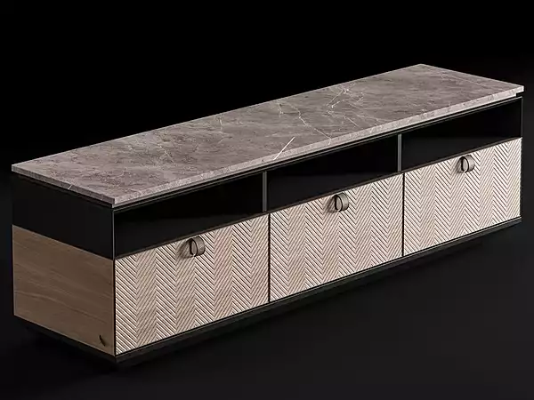 Marble and Wooden TV Cabinet Sideboard Dragonfly CPRN HOMOOD D640 factory CPRN HOMOOD from Italy. Foto №3