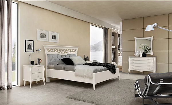 Double bed with tufted headboard MARZORATI Montecarlo factory MARZORATI from Italy. Foto №2
