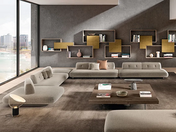Modular sofa with fabric upholstery LAGO Sand 1137 factory LAGO from Italy. Foto №1