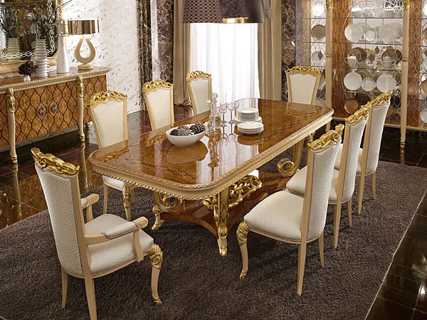 Extending rectangular dining table Harmony A.R. Arredamenti 306 factory A.R.ARREDAMENTI SRL from Italy. Foto №2