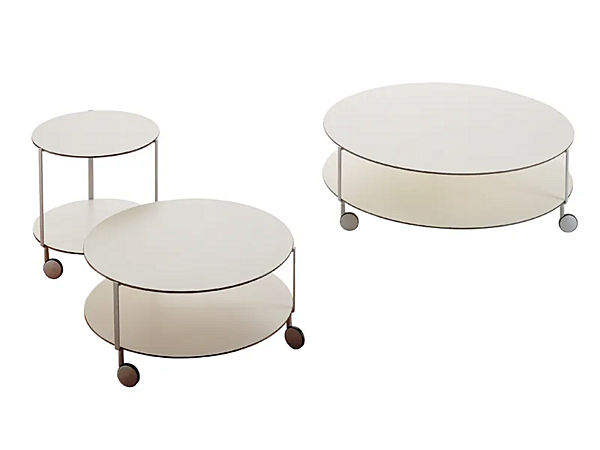 Round coffee table with castors Giro ZANOTTA factory ZANOTTA from Italy. Foto №1