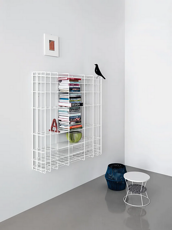 Open wall mounted iron bookcase Leyva Saba factory SABA from Italy. Foto №5