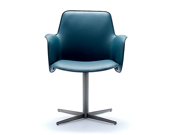 Swivel chair with 4 spoke base leather Electa FASEM Electa BC factory FASEM from Italy. Foto №10