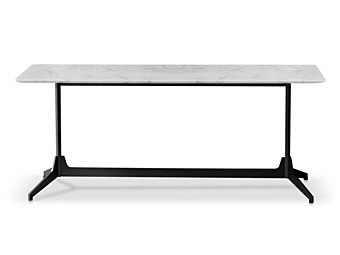 Rectangular Carrara Marble Console Table Saba Hexa