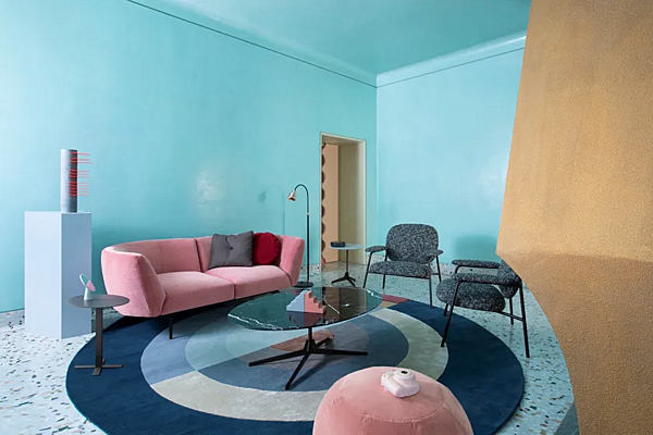 Sectional fabric sofa with soft back Saba Rendez Vous factory SABA from Italy. Foto №11