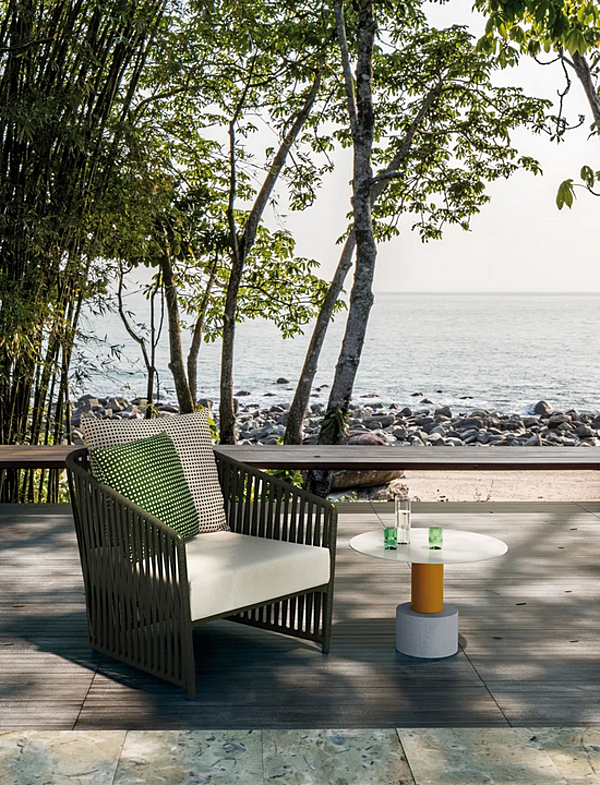 Upholstered fabric garden armchair with armrests KETTAL Bitta Lounge #7020045001 factory KETTAL from Italy. Foto №3