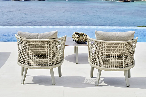 Garden armchair with armrests made of synthetic fibre VARASCHIN EMMA 23621 factory VARASCHIN from Italy. Foto №4