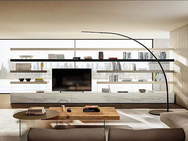 Sectional storage wall AIR 1242 LAGO factory LAGO from Italy. Foto №1