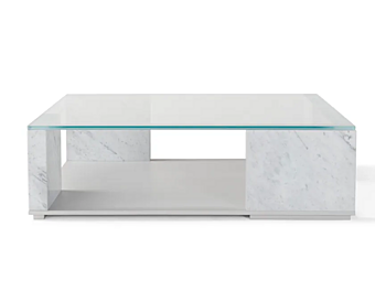 Marble and glass coffee table Quattropietre AMURA AM042.T601 factory AMURA from Italy