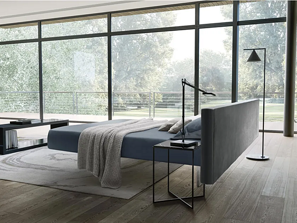 Upholstered fabric double bed with padded back Duomo Design Plane Long Plus factory Duomo Design from Italy. Foto №3