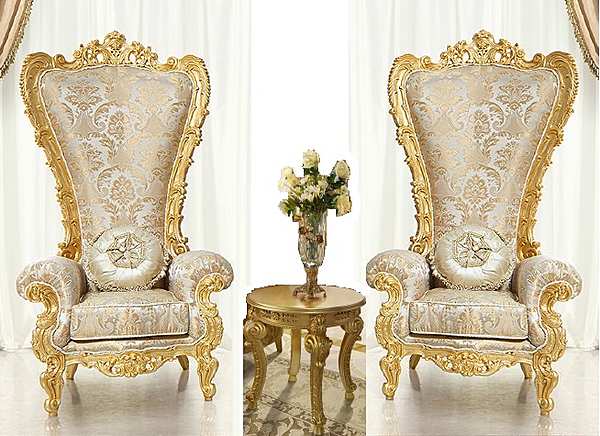 Two gilded thrones with Modenese Gastone table factory MODENESE GASTONE from Italy. Foto №2