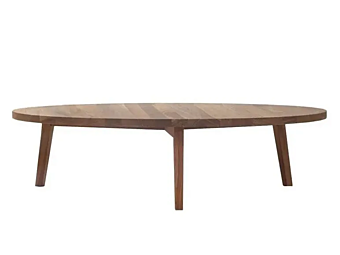 Low round wooden coffee table gray Gervasoni 49 factory Gervasoni from Italy