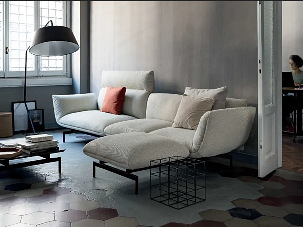 3-seater fabric sectional sofa with chaise longue Kristalia Tenso factory Kristalia from Italy. Foto №1