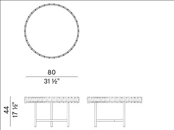Round Rope Coffee Table with Glass Top Potocco Ropu 888 TBC 888/TBC factory POTOCCO from Italy. Foto №5