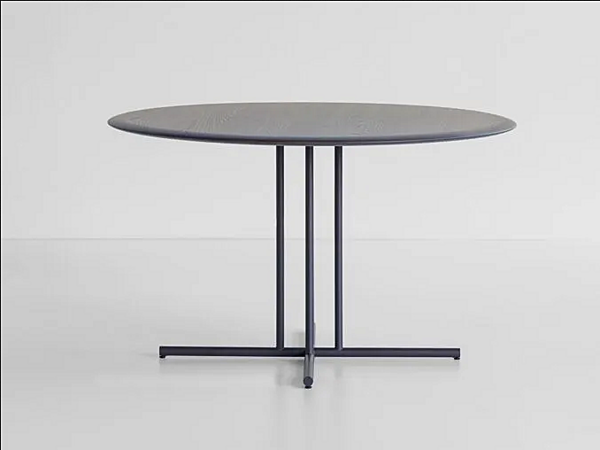 Round ash and metal table Potocco Graphic 955 TGC 955/TGC factory POTOCCO from Italy. Foto №2