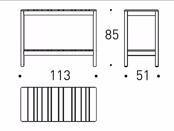 Rectangular Teak Garden Console Barcode VARASCHIN 2187 factory VARASCHIN from Italy. Foto №5