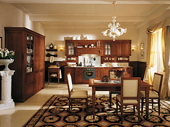 Custom walnut kitchen with handles Aida Martini Interiors Custom walnut kitchen with handles Aida Martini Interiors factory MARTINI INTERIORS from Italy