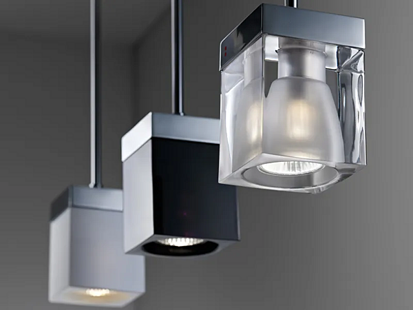 LED crystal pendant lamp Cubetto Fabbian factory Fabbian from Italy. Foto №6