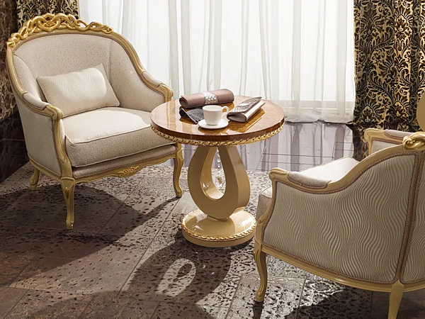 Round high side table in wood A.R. Arredamenti Harmony 316 factory A.R.ARREDAMENTI SRL from Italy. Foto №3