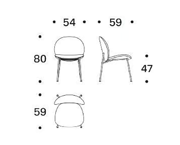 Upholstered fabric chair Ola Saba factory SABA from Italy. Foto №4
