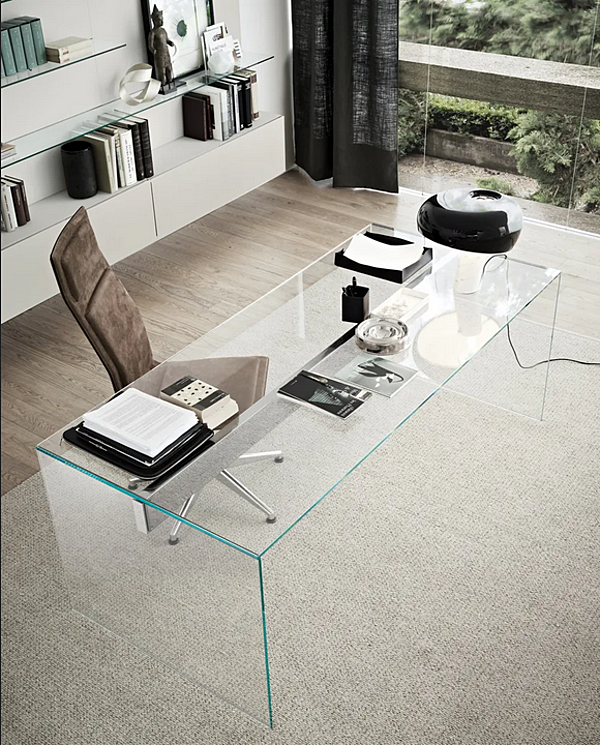 Rectangular Crystal Writing Desk Air Desk Gallotti&Radice factory Gallotti & Radice from Italy. Foto №2