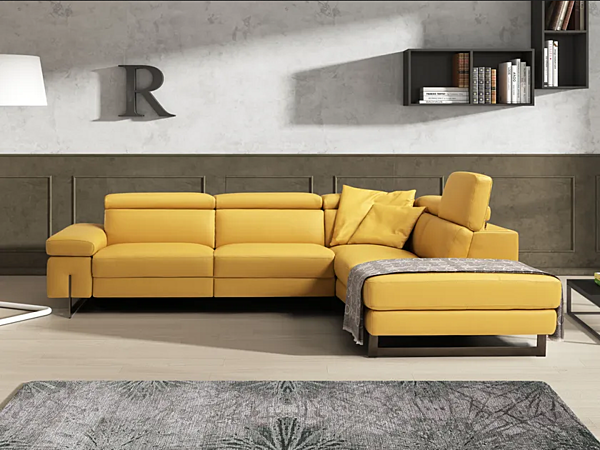 Corner leather sofa with electric motion Egoitaliano Candice factory Egoitaliano from Italy. Foto №1