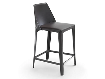 High Tanned Leather Stool with Back FLEXFORM Isabel High Tanned Leather Stool with Back FLEXFORM Isabel factory FLEXFORM from Italy
