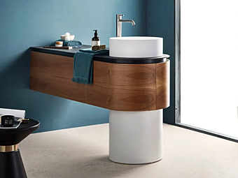 Single wooden vanity unit Gaia Mobili Peninsula