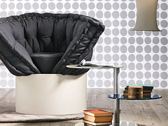 Fabric armchair with soft back LAGO Huggy
