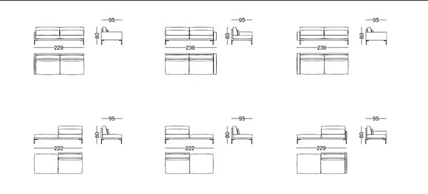 Sectional sofa in leather or fabric VIBIEFFE 110 Modern factory VIBIEFFE from Italy. Foto №15