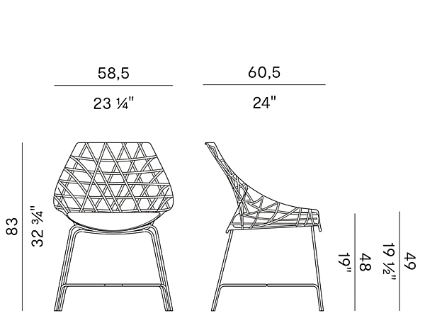 Garden Chair with Fabric Upholstery Potocco Cut 910 R 910/R factory POTOCCO from Italy. Foto №6
