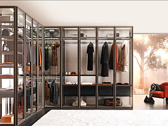 Corner Sectional Walk-in Wardrobe Palo Alto MisuraEmme factory MisuraEmme from Italy