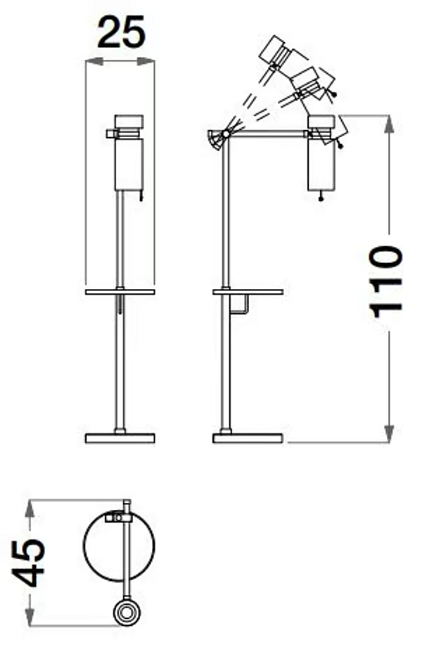 Adjustable Metal Floor Lamp with Shelf CPRN HOMOOD Sesto Senso S581 factory CPRN HOMOOD from Italy. Foto №2