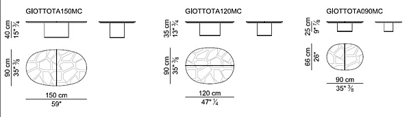 Oval marble coffee table for living room i 4 Mariani Giotto factory i 4 Mariani from Italy. Foto №10