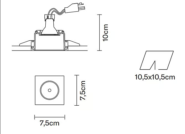 Recessed Metal Spotlight Fabbian Tools Collection factory Fabbian from Italy. Foto №14