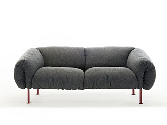 Two-seater fabric sofa with soft back ZANOTTA Za Za